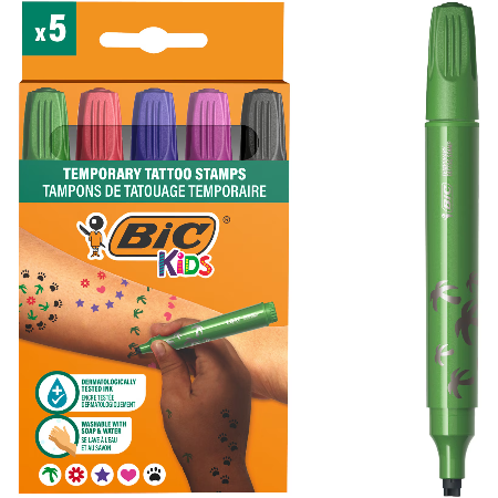 BIC KIDS TATTOO 5 MARKERA PEČATA