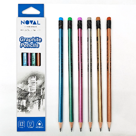 Grafitna olovka sa gumicom Noval Metalic